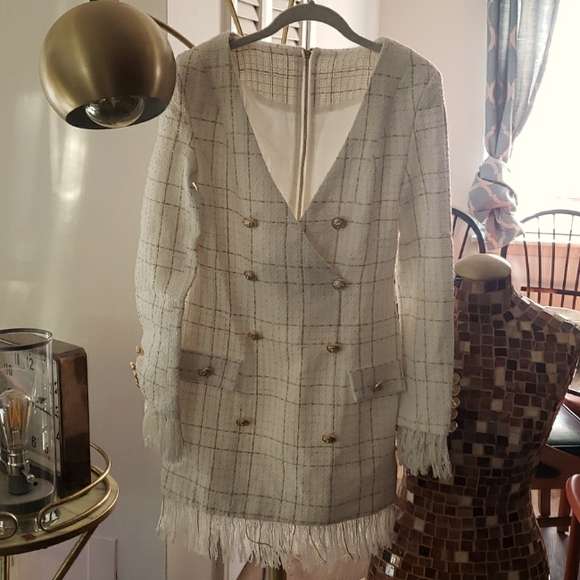 New-Never Worn! SEXY Double Breasted Boucle Dress | Size Small - Picture 6 of 6